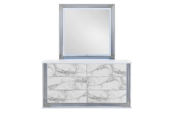 Ylime White Marble Mirror