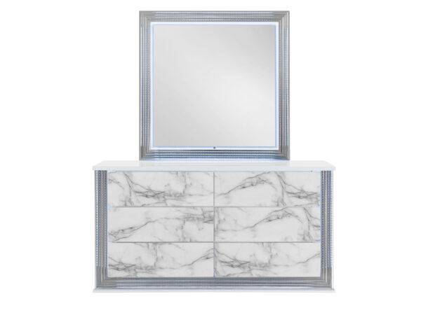 Ylime White Marble Mirror