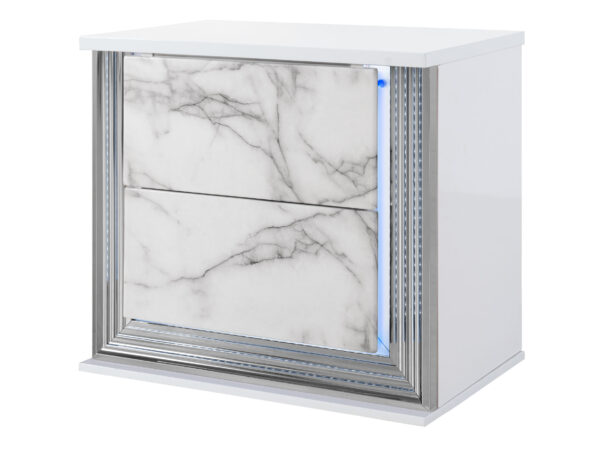 Ylime White Marble Nightstand