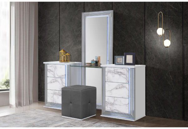 Ylime White Marble Stool