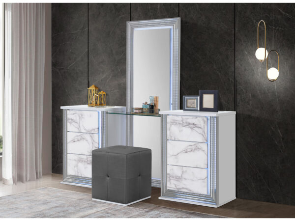 Ylime White Marble Stool