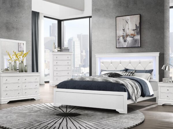 Pompei White Queen 4 PC Bedroom Set