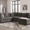 L182 - Tate Dark Grey 3PC Dark Grey Sectional