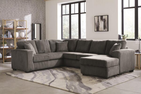 L182 - Tate Dark Grey 3PC Dark Grey Sectional
