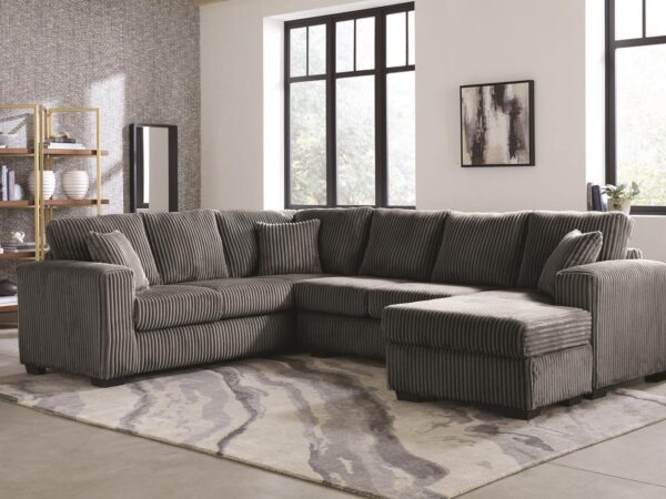 L182 - Tate Dark Grey 3PC Dark Grey Sectional