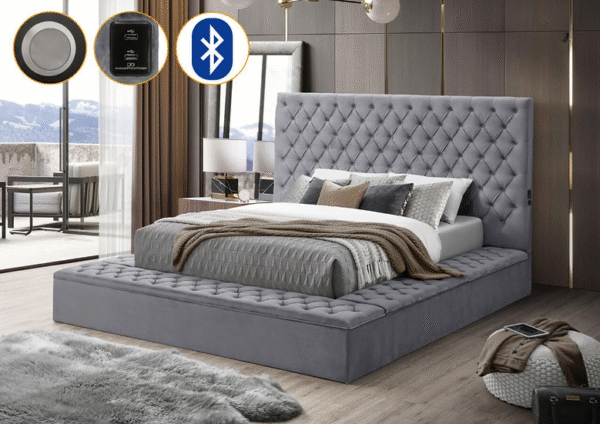 Bliss Square Storage Bed Gray