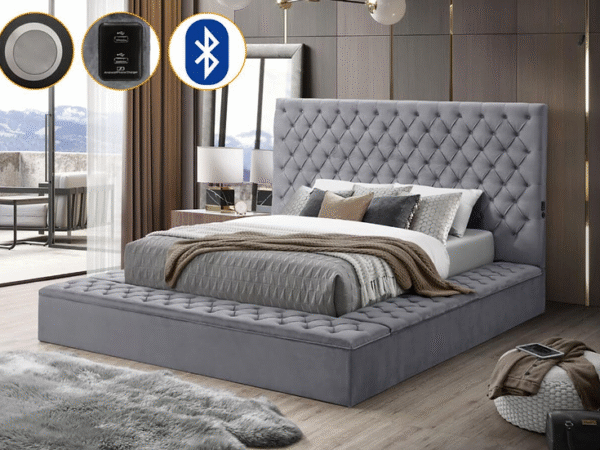 Bliss Square Storage Bed Gray
