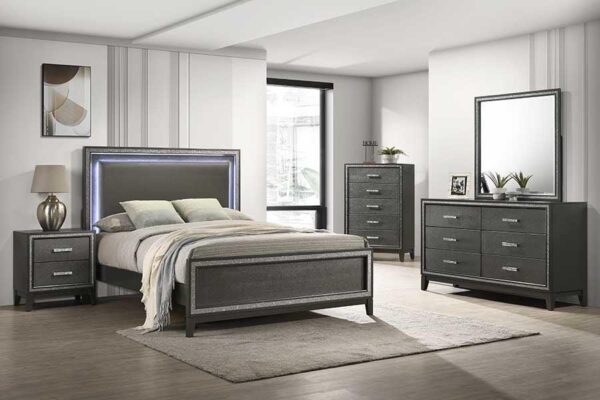 B331 - Tala Grey Twin Bed W/ LED