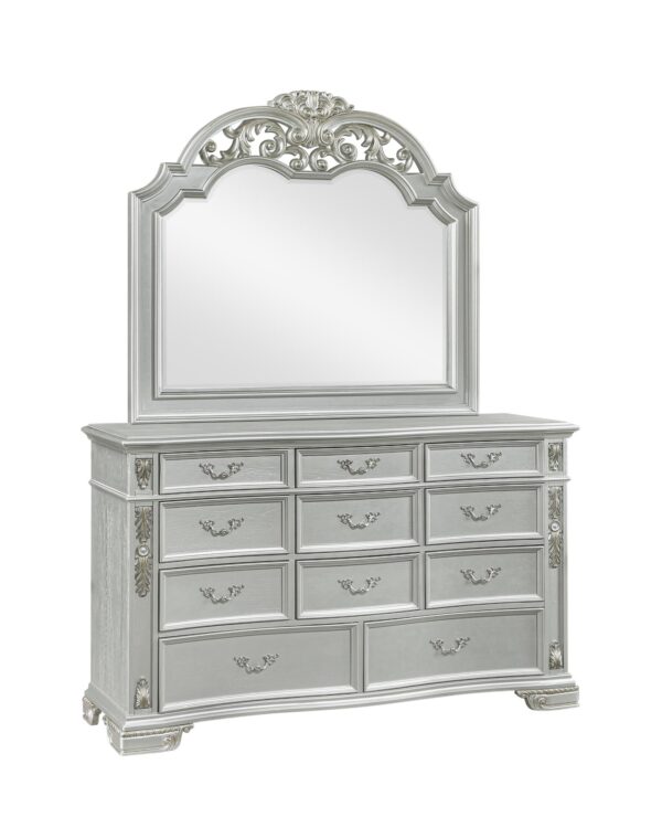 B581 - Atlas Silver King Uph Headboard W/ HB Posts