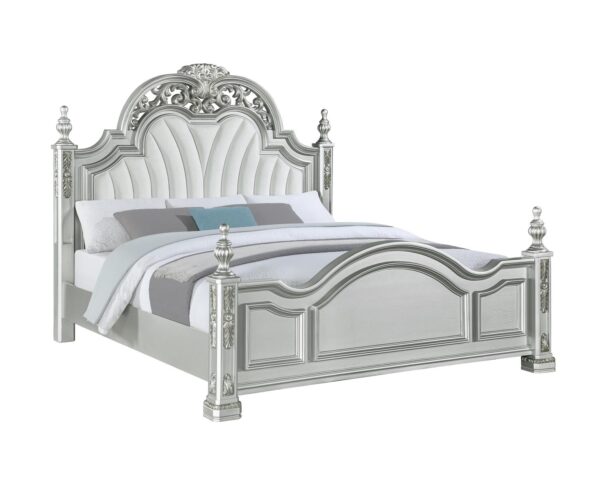 B581 - Atlas Silver King Uph Headboard W/ HB Posts