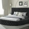 B815 - Black Round Bed King Black Headboard