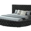 B815 - Black Round Bed King Black Headboard