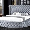 B816 - Grey Round Bed King Grey Headboard