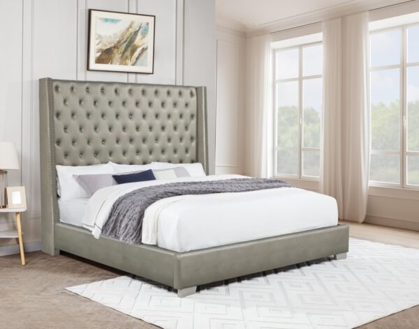 B830 - Annah Grey PU King Footboard & Side Rails