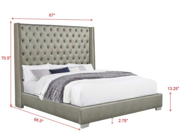 B830 - Annah Grey PU King Footboard & Side Rails