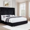 B831 - Annah Black Velvet Queen Footboard & Side Rails