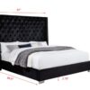 B831 - Annah Black Velvet Queen Footboard & Side Rails