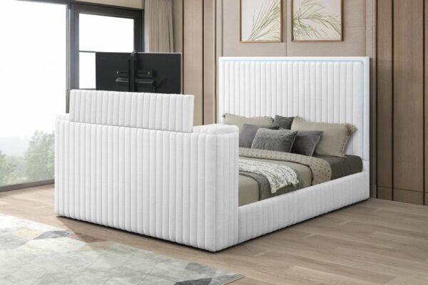 B841 - Rosalie White QUEEN HEADBOARD W/LED (White)