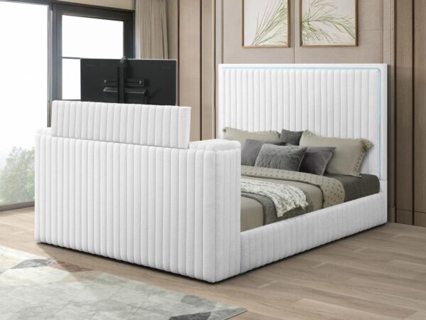 B841 - Rosalie White QUEEN HEADBOARD W/LED (White)
