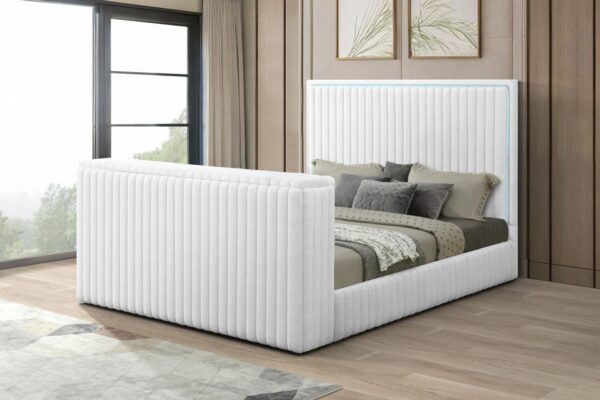 B841 - Rosalie White QUEEN HEADBOARD W/LED (White)