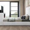 B841 - Rosalie White QUEEN HEADBOARD W/LED (White)