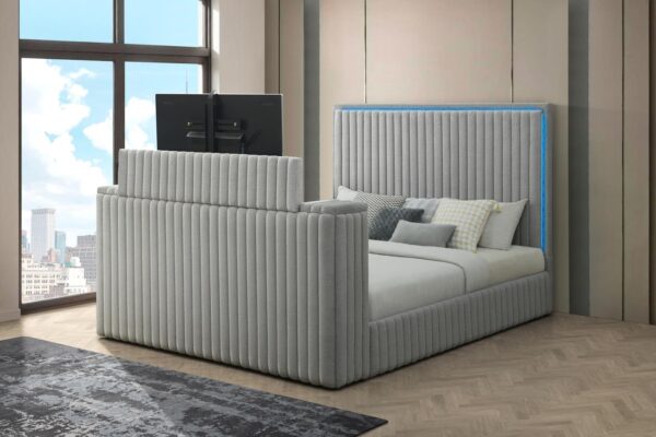 B842 - Rosalie Grey QUEEN HEADBOARD W/LED (GREY)