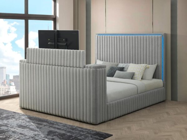 B842 - Rosalie Grey QUEEN HEADBOARD W/LED (GREY)