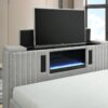 B842 - Rosalie Grey QUEEN HEADBOARD W/LED (GREY)
