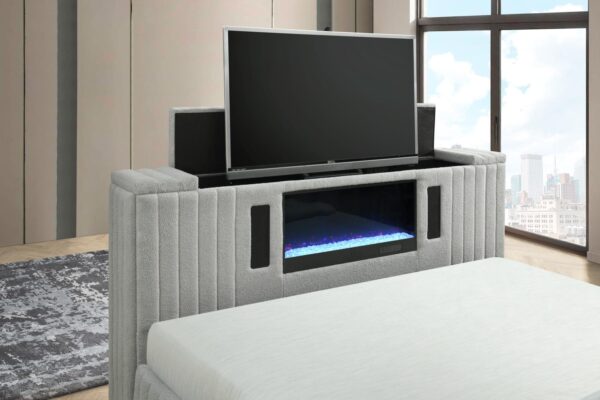 B842 - Rosalie Grey QUEEN HEADBOARD W/LED (GREY)