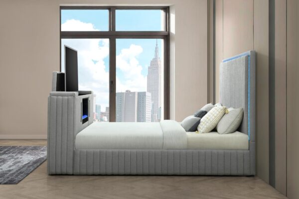 B842 - Rosalie Grey QUEEN HEADBOARD W/LED (GREY)