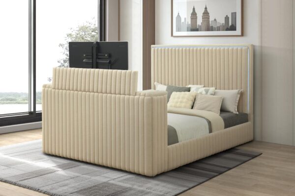 B843 - Rosalie Beige QUEEN HEADBOARD W/LED (Beige)