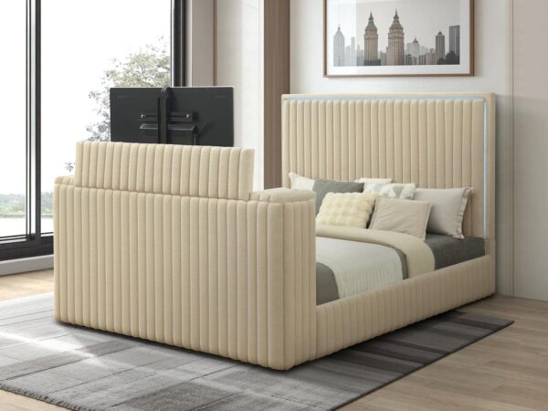 B843 - Rosalie Beige QUEEN HEADBOARD W/LED (Beige)