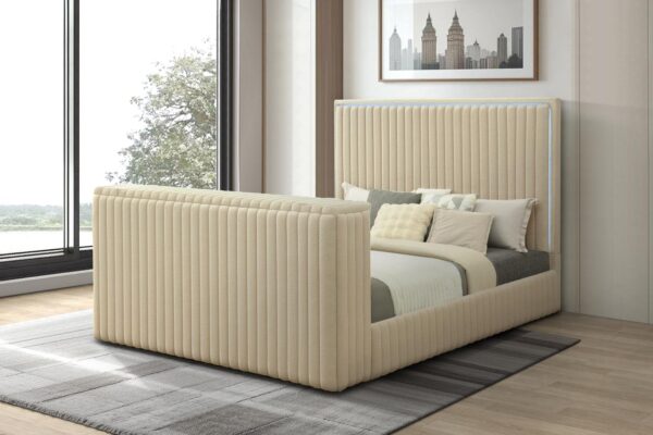 B843 - Rosalie Beige QUEEN HEADBOARD W/LED (Beige)