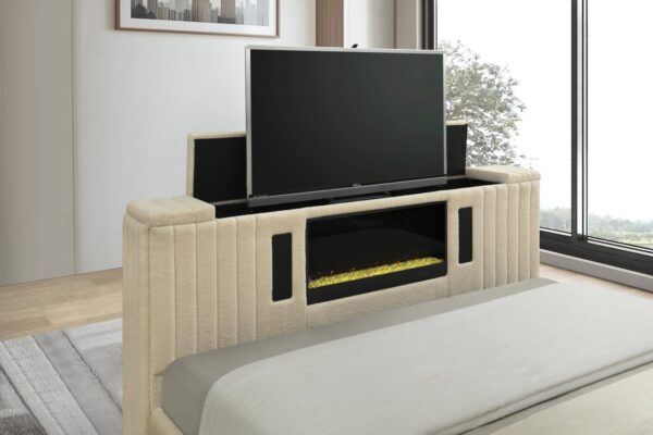 B843 - Rosalie Beige QUEEN HEADBOARD W/LED (Beige)