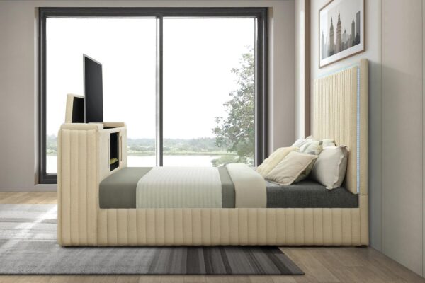 B843 - Rosalie Beige QUEEN HEADBOARD W/LED (Beige)