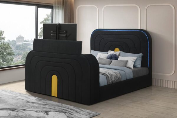 B845 - Evalyn Black QUEEN HEADBOARD W/LED (Black)
