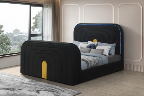 B845 - Evalyn Black QUEEN HEADBOARD W/LED (Black)