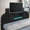 B845 - Evalyn Black QUEEN HEADBOARD W/LED (Black)