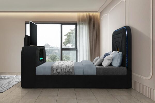 B845 - Evalyn Black QUEEN HEADBOARD W/LED (Black)