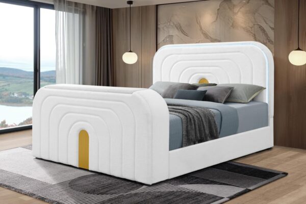 B846 - Evalyn White QUEEN HEADBOARD W/LED (White)