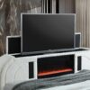 B846 - Evalyn White QUEEN HEADBOARD W/LED (White)