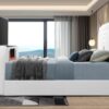 B846 - Evalyn White QUEEN HEADBOARD W/LED (White)