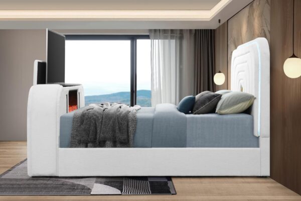 B846 - Evalyn White QUEEN HEADBOARD W/LED (White)