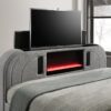 B847 - Evalyn Grey QUEEN HEADBOARD W/LED (GREY)
