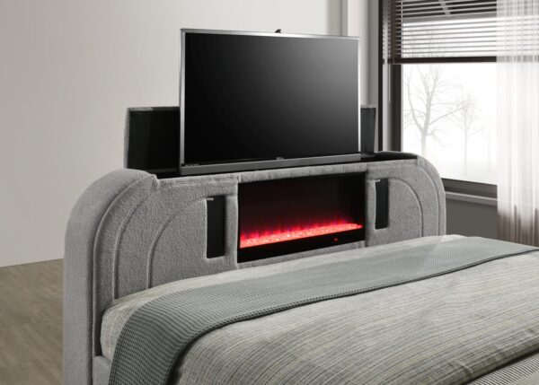 B847 - Evalyn Grey QUEEN HEADBOARD W/LED (GREY)