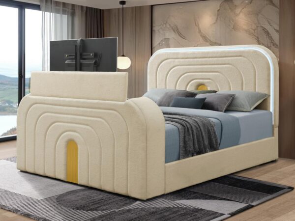B848 - Evalyn Beige QUEEN HEADBOARD W/LED (Beige)