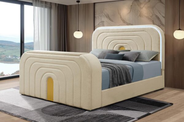 B848 - Evalyn Beige QUEEN HEADBOARD W/LED (Beige)