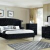 BR3500 -  Dana Black (3/3) Queen Footboard & Side Rails