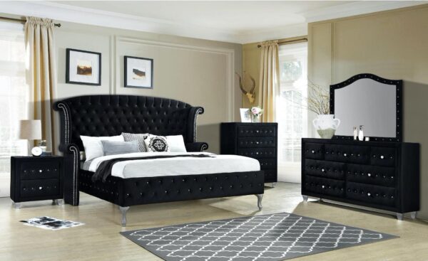BR3500 -  Dana Black (3/3) Queen Footboard & Side Rails