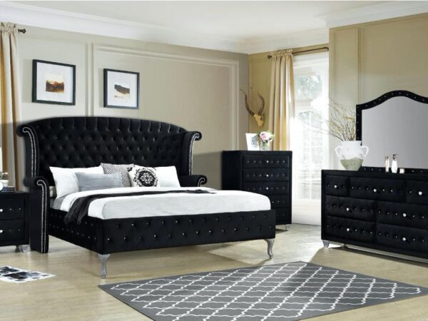 BR3500 -  Dana Black (1/3) Queen Headboard